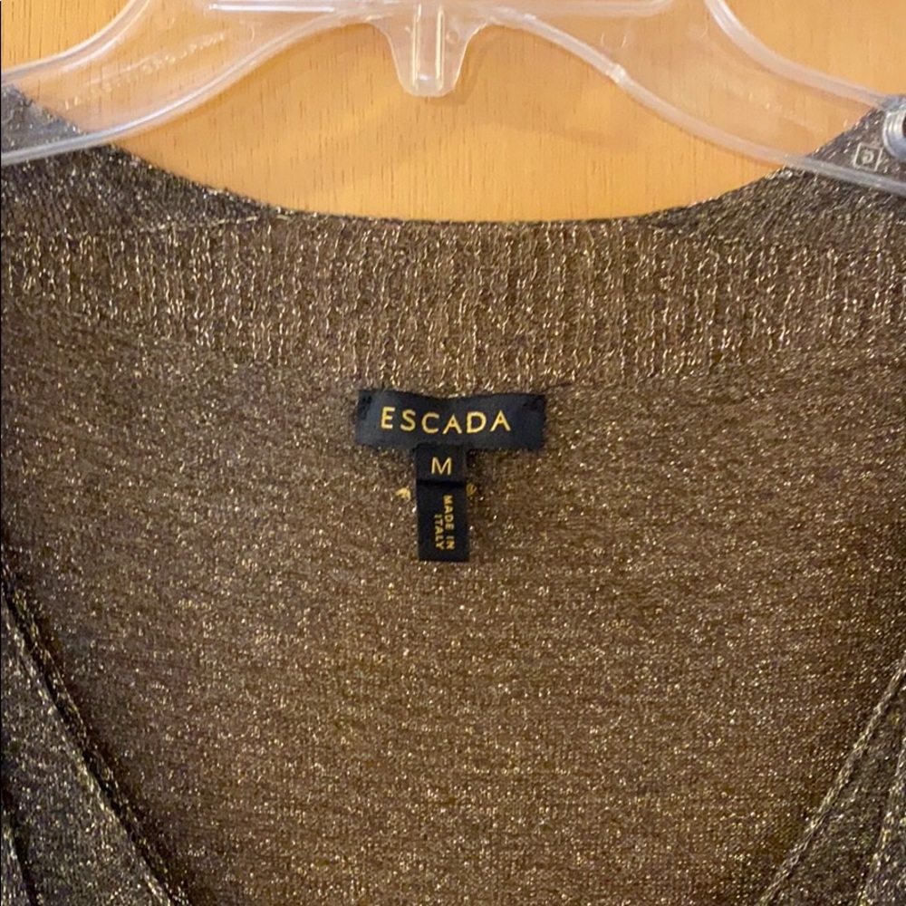 Escada Sumaira Double Layered Tunic Top Metallic M - Picture 3 of 8